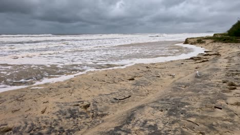 stormy waves and pollution at broadbeach, australia