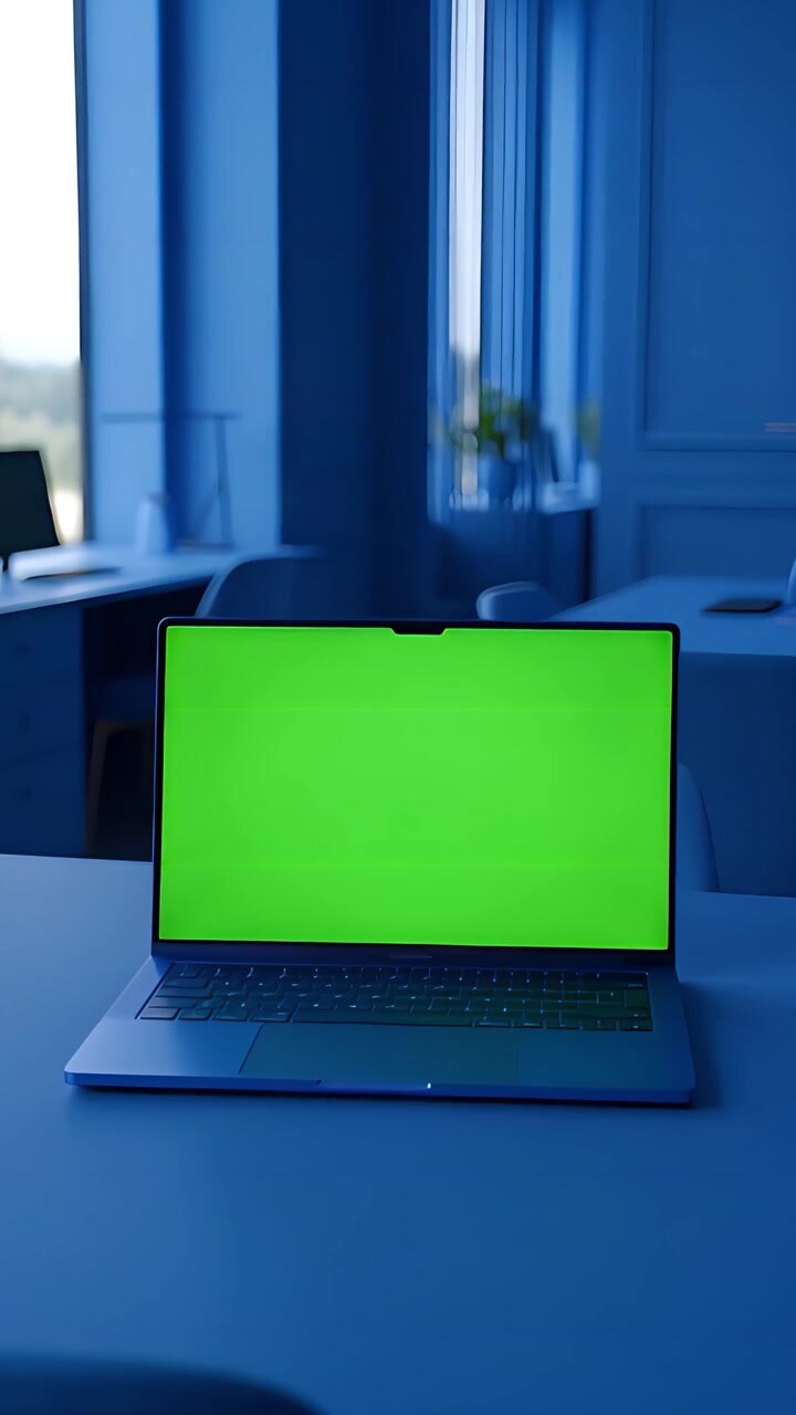 Video Mockup Schermo Verde Laptop 4K