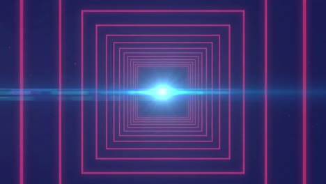 animation of glowing light and square neon tunnel