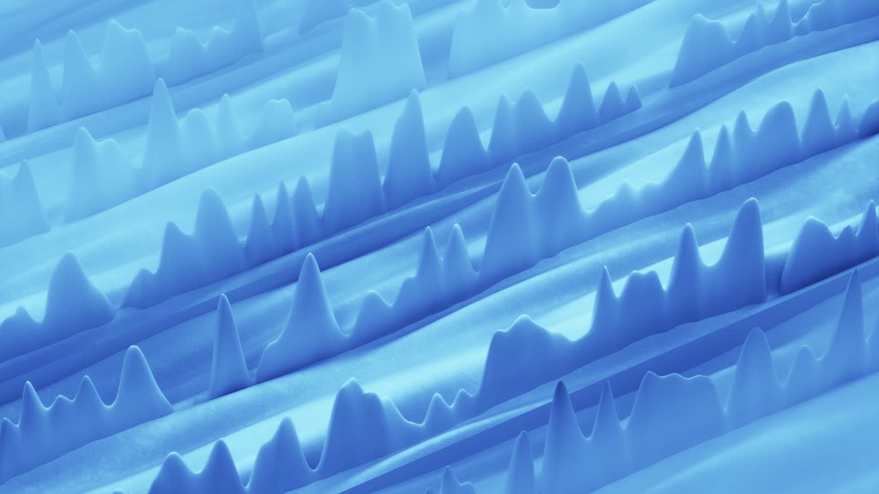 파란색 추상 오디오 음파 배경 3d 렌더링 애니메이션