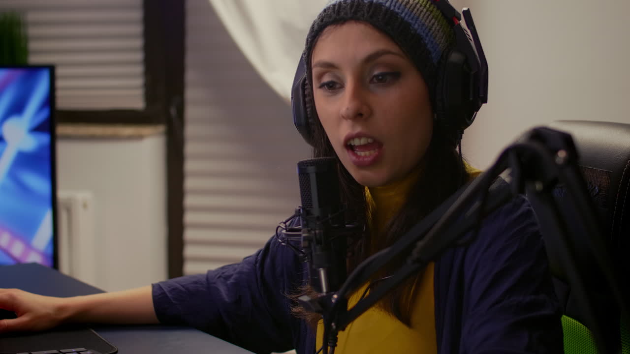 jugadora con auriculares