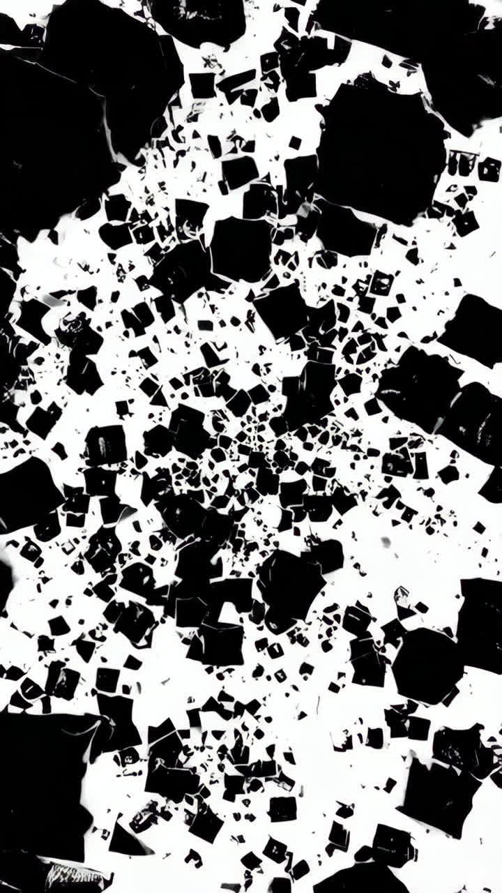Abstract Black and White Shattered Shapes Pattern