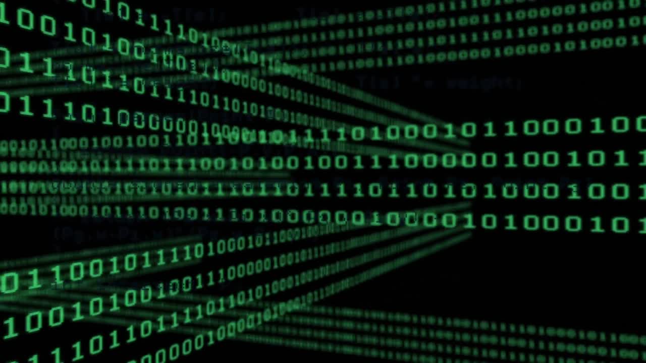 Animation of data processing over binary coding computing