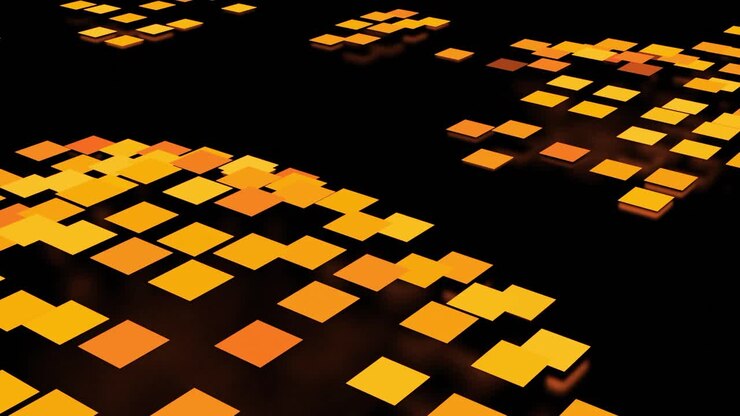 Abstract 3D Background with Orange Squares
