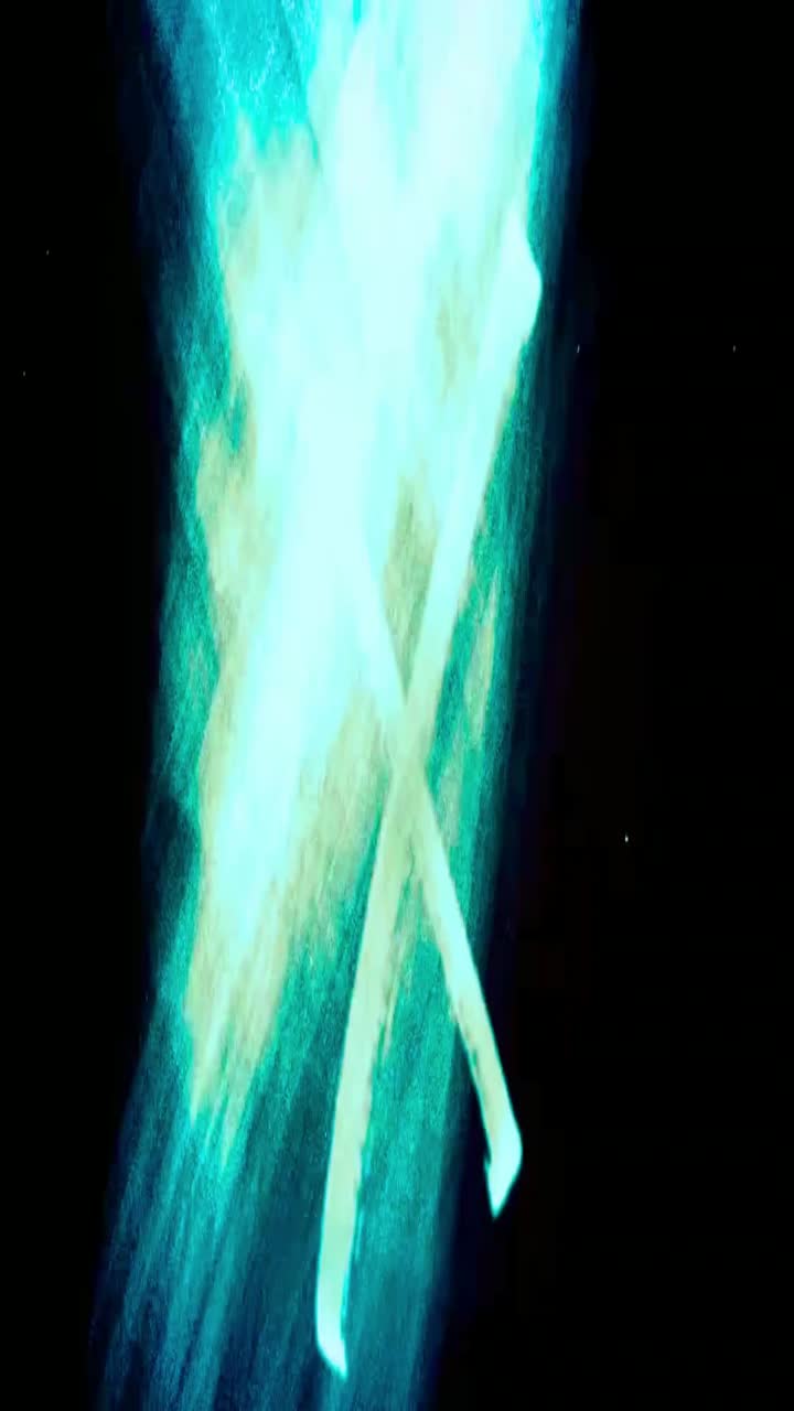 Forme Astratte di Luce Blu Luminosa su Sfondo Nero