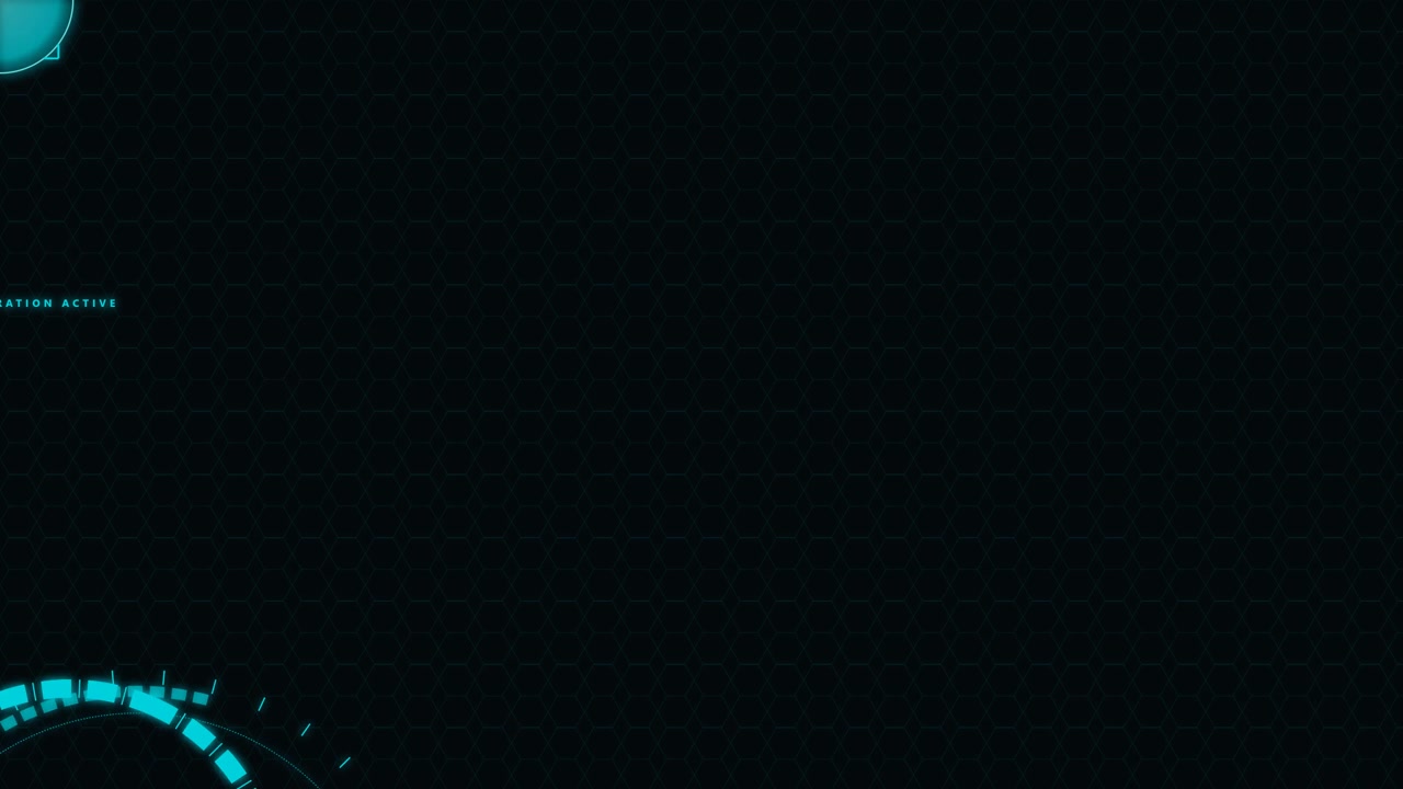 Futuristic Digital HUD Interface with Rotating Circular Elements