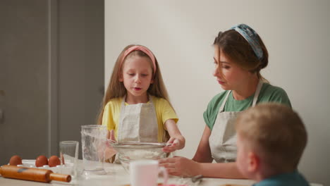 family baking together