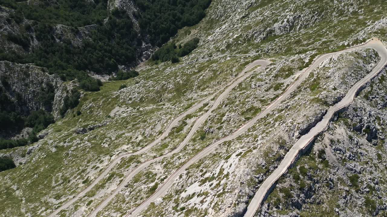 Mountain Road to Biokovo Peak Saint Jure - Aerial Drone View