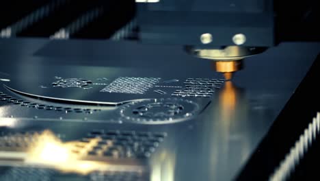 CNC-Laser-cutting-of-metal,-modern-industrial-technology.