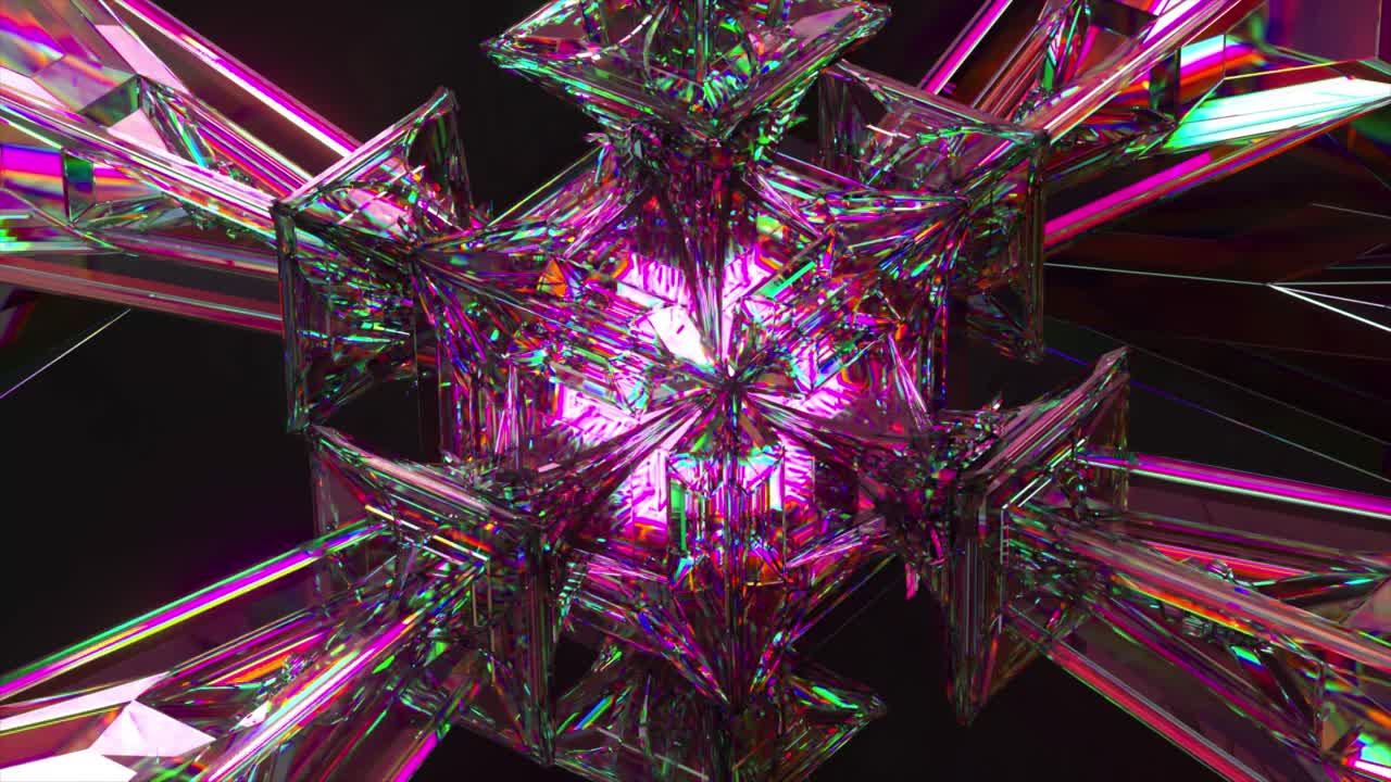 estructura cristalina iridescente abstracta