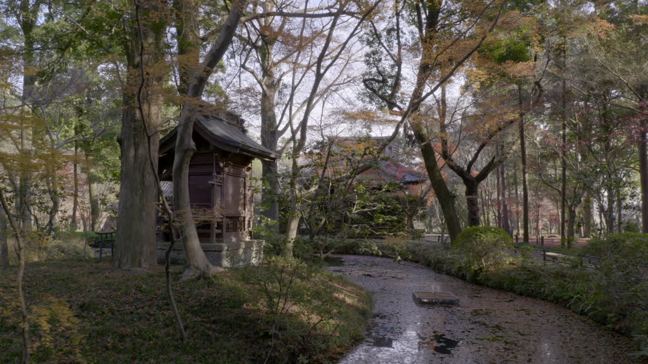 A small island within a temple in Tokyo houses a small Shinto pagoda for the prayers of believers who come there.