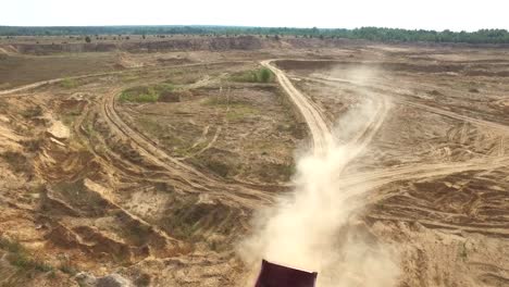 sand quarry with truck