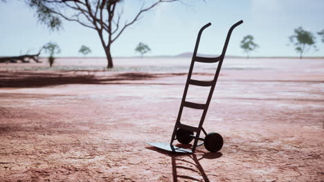 small trolley cart in the desert