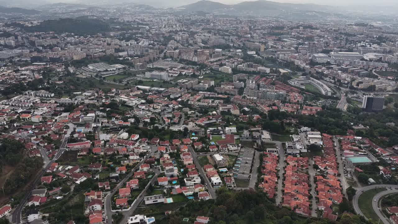 Braga cityscape on a cloudy day