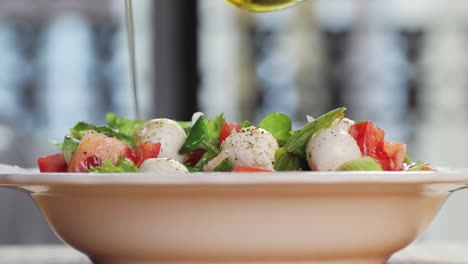 caprese salad with olive oil