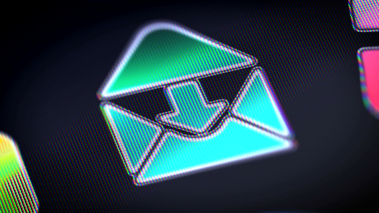 el icono de correo electrónico en la pantalla.