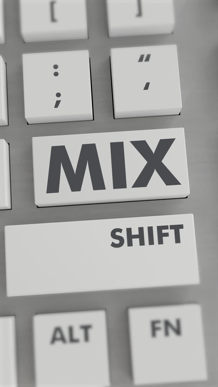 presión del botón de mezcla en el teclado vídeo vertical