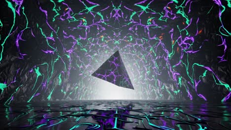 abstract neon pyramid tunnel