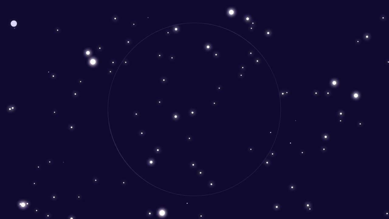 círculo pulsante con pequeños círculos brillantes