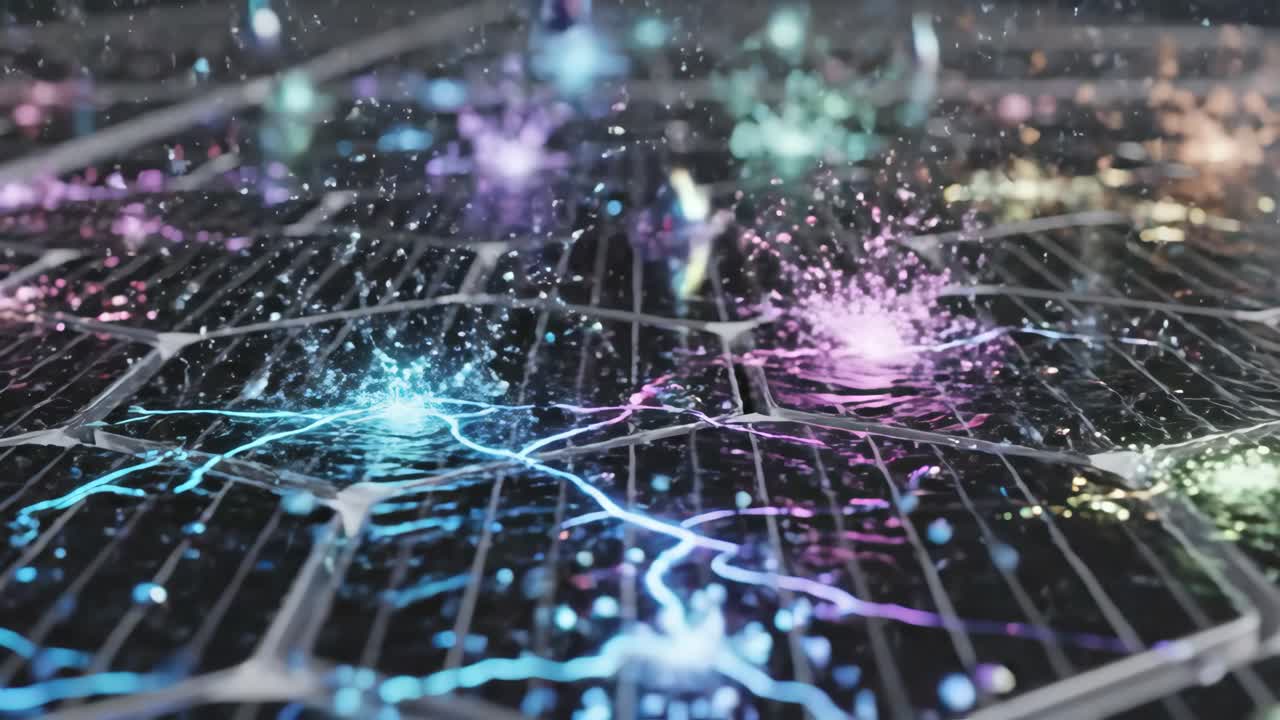 Abstract Colorful Water Drops and Splashes