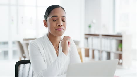 thinking, laptop and businesswoman planning