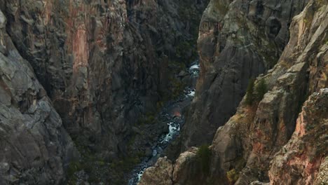 detail view of black canyon with gunnison river in montrose county, colorado, united states