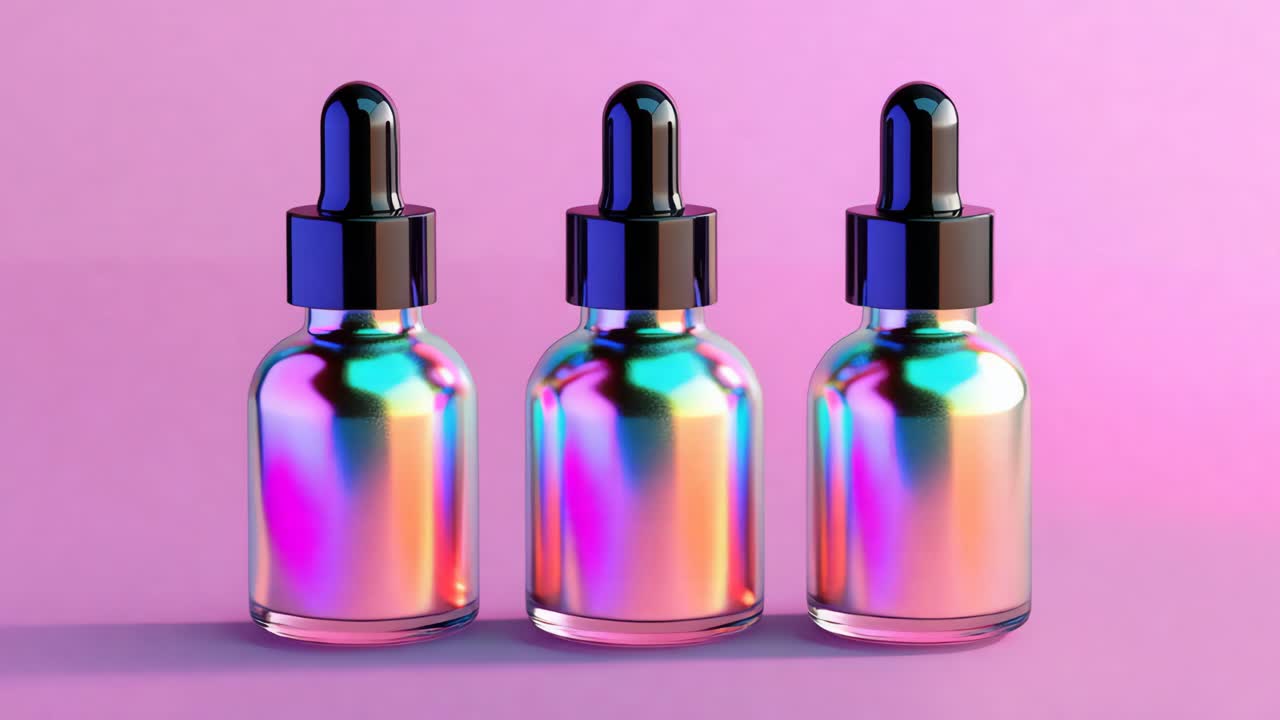 Colorful Iridescent Dropper Bottles