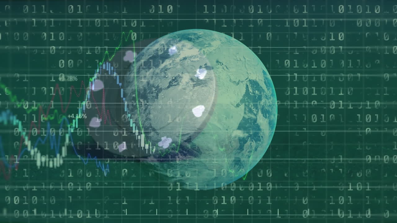 금융 데이터 프로세싱 및 글로브 오버 의 애니메이션