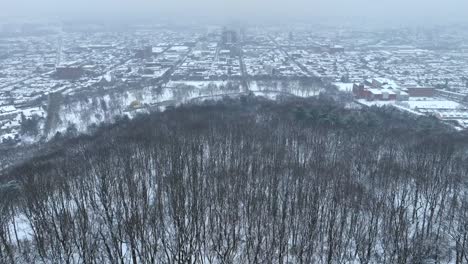 Revelación-Aérea-De-Una-Extensa-Ciudad-Estadounidense-En-Invierno.