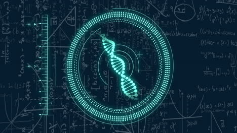 수학적 방정식에 대한 데이터 처리 및 dna 스트랜드의 애니메이션