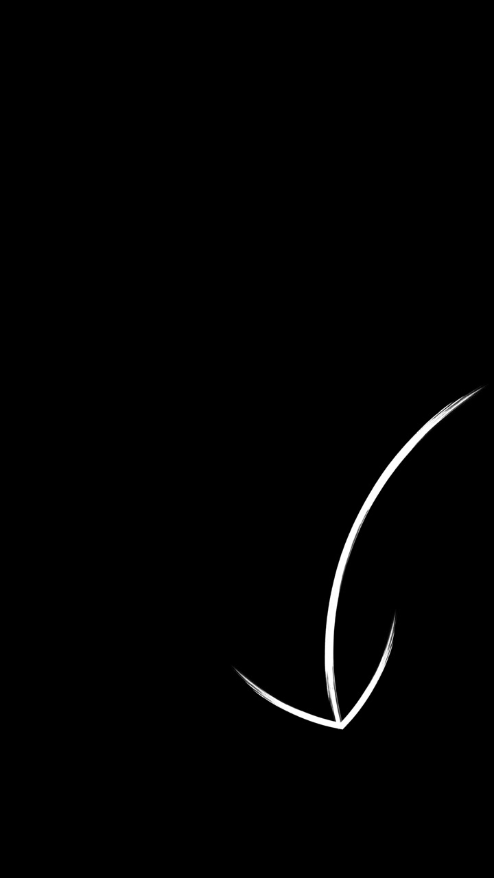 Rivelazione logo con tratto di luce bianca su sfondo nero con curva a pennello elegante e scia di movimento pulita