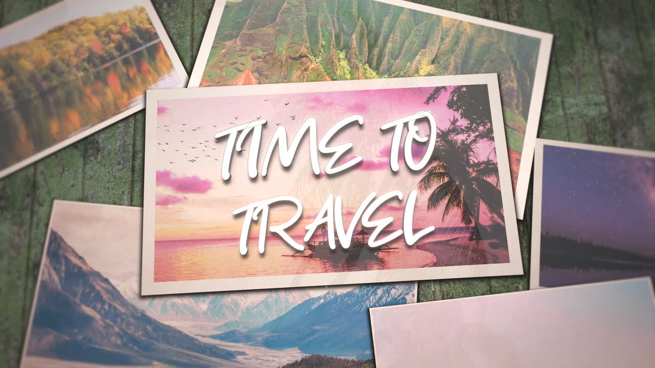 여름 풍경과 콜라주 사진으로 여행하는 시간