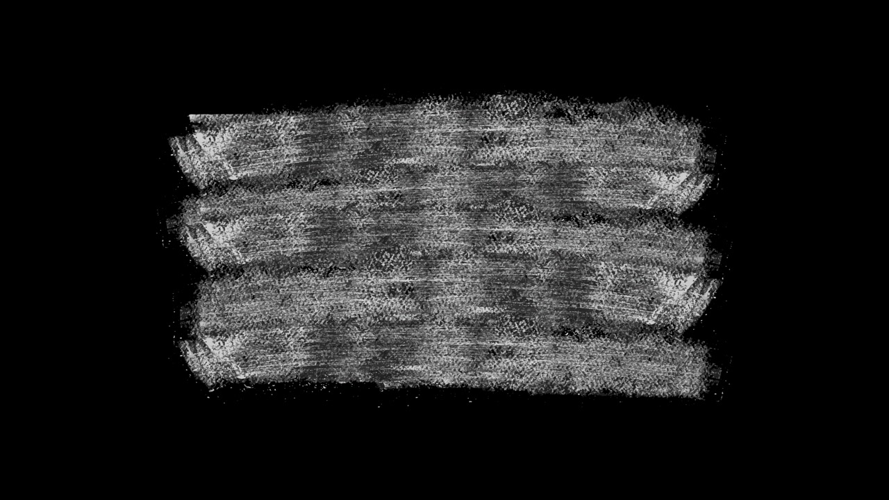 Pinceladas de giz de tinta branca em um fundo preto. Transição para pós-produção com efeito de limpeza desenhado à mão. Ativo universal para edição de vídeo, com traços aleatórios que podem ser invertidos para o efeito oposto.