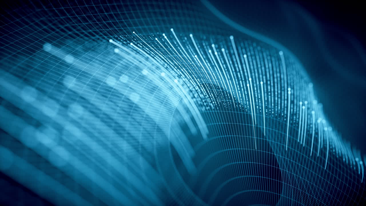 Cyberspace with glowing wave lines, 3d rendering.