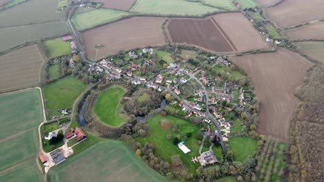pleshey english village aerial view pov