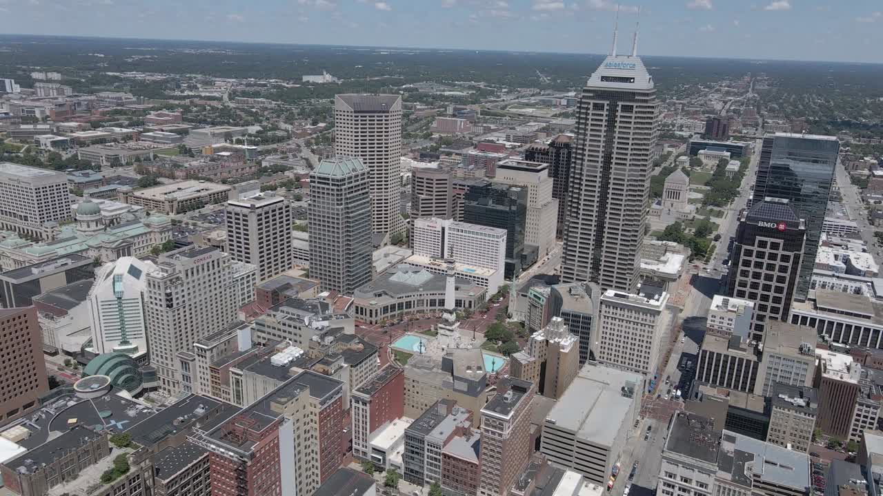 인디애나폴리스 시내 스카이 라인 항공 드론 뷰