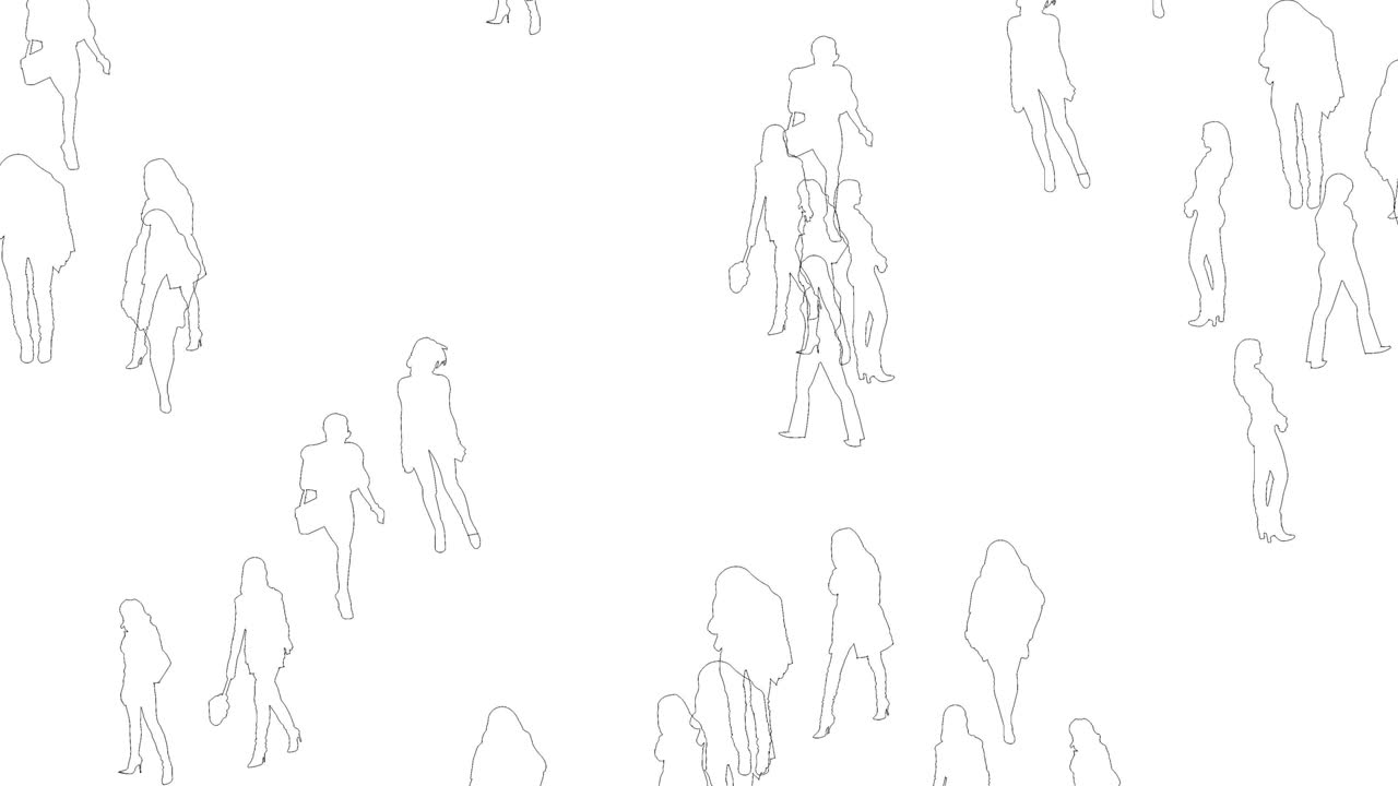 animación con contorno de negocios personas siluetas cámara calificada con fondo aislado blanco