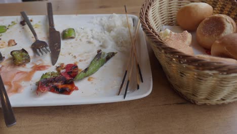 empty plate with leftover food