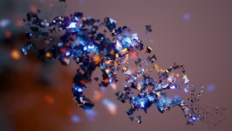 formas geométricas 3d abstractas en azul, negro y naranja