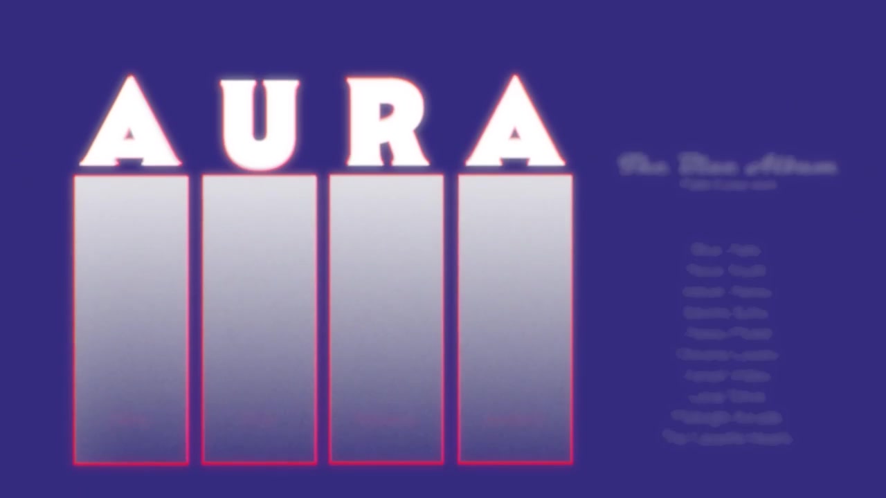 Animated Retro VHS Glitch Titles with Static Effect on Blue Background