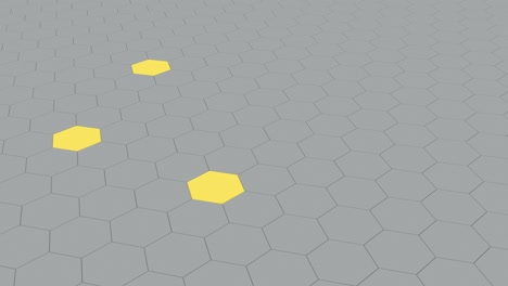 trendy color yellow grey hexagons in 3d style creative digital abstract background grid able to loop seamless 4k