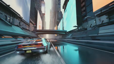 cyberpunk city drive