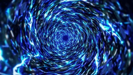 túnel espiral azul resplandeciente abstracto