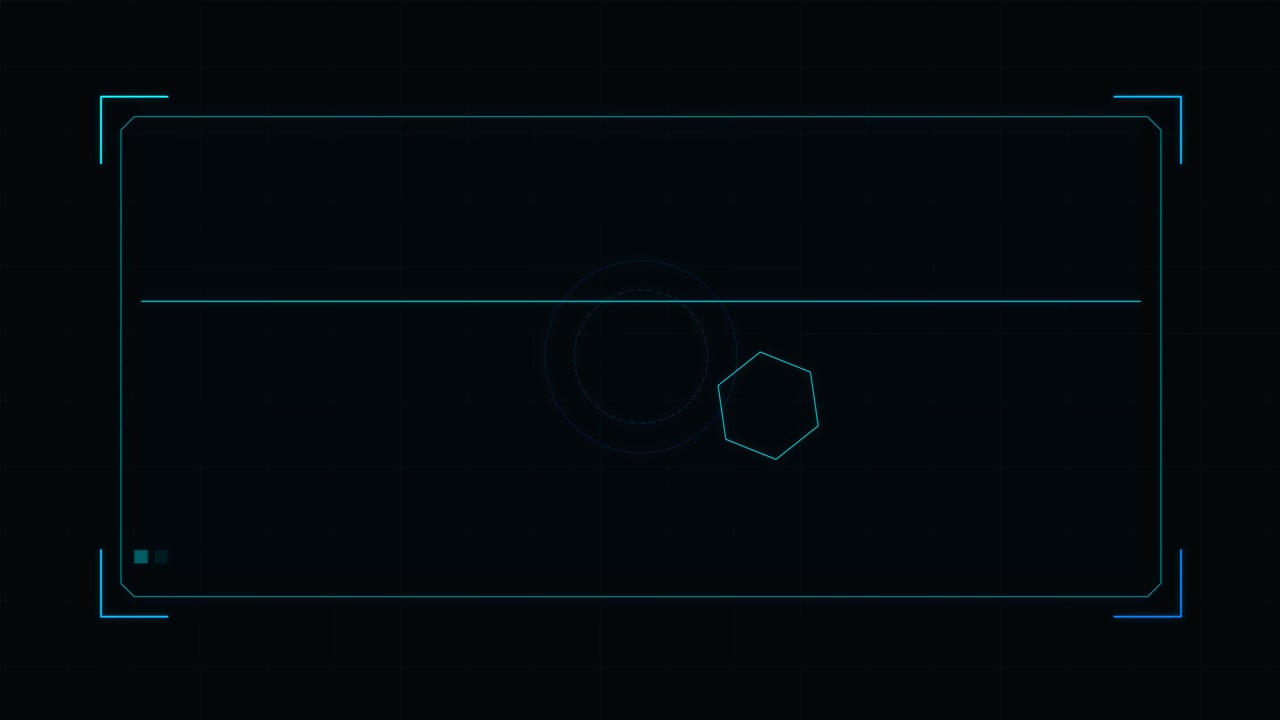 Futuristic Digital Interface HUD Animation with Hexagon and Circular Elements