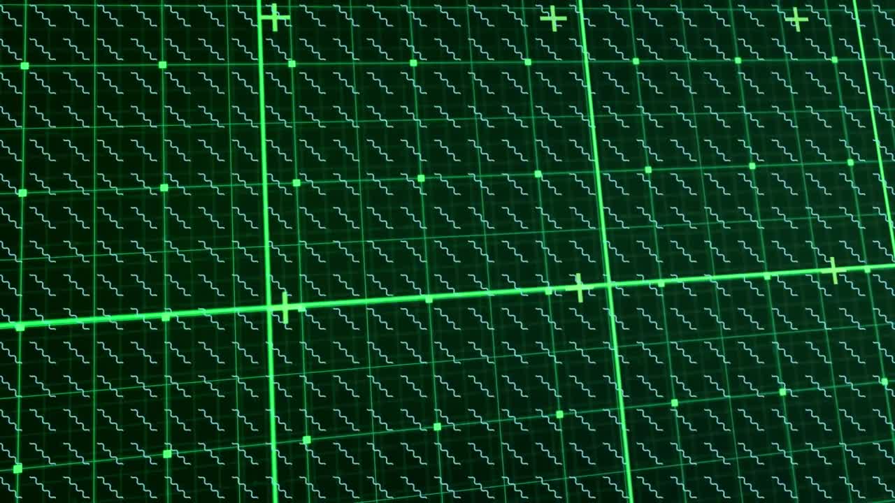 animación de las olas que se mueven sobre el espacio verde marcado