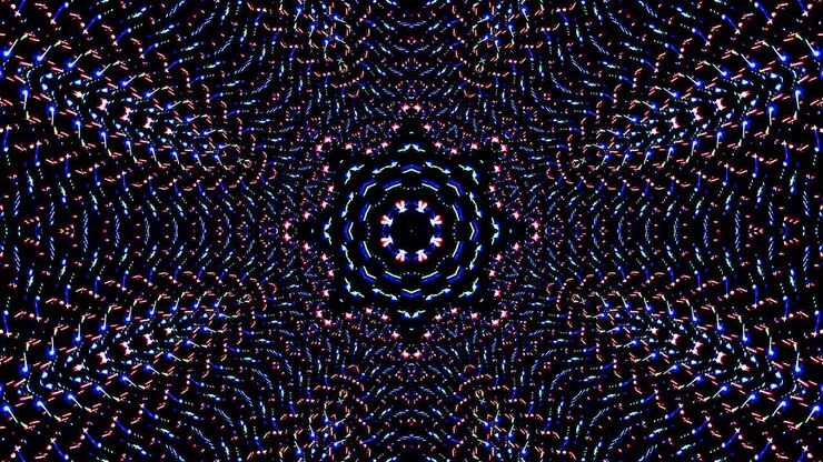 Beautiful abstract kaleidoscope that shines, a radiant light that regulates the subtle movements