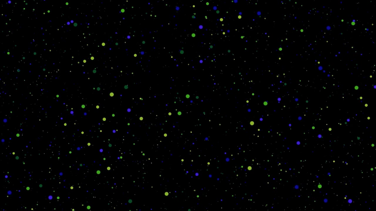 Abstract Motion Background with Floating Green and Blue Particles