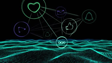 3d social icons network