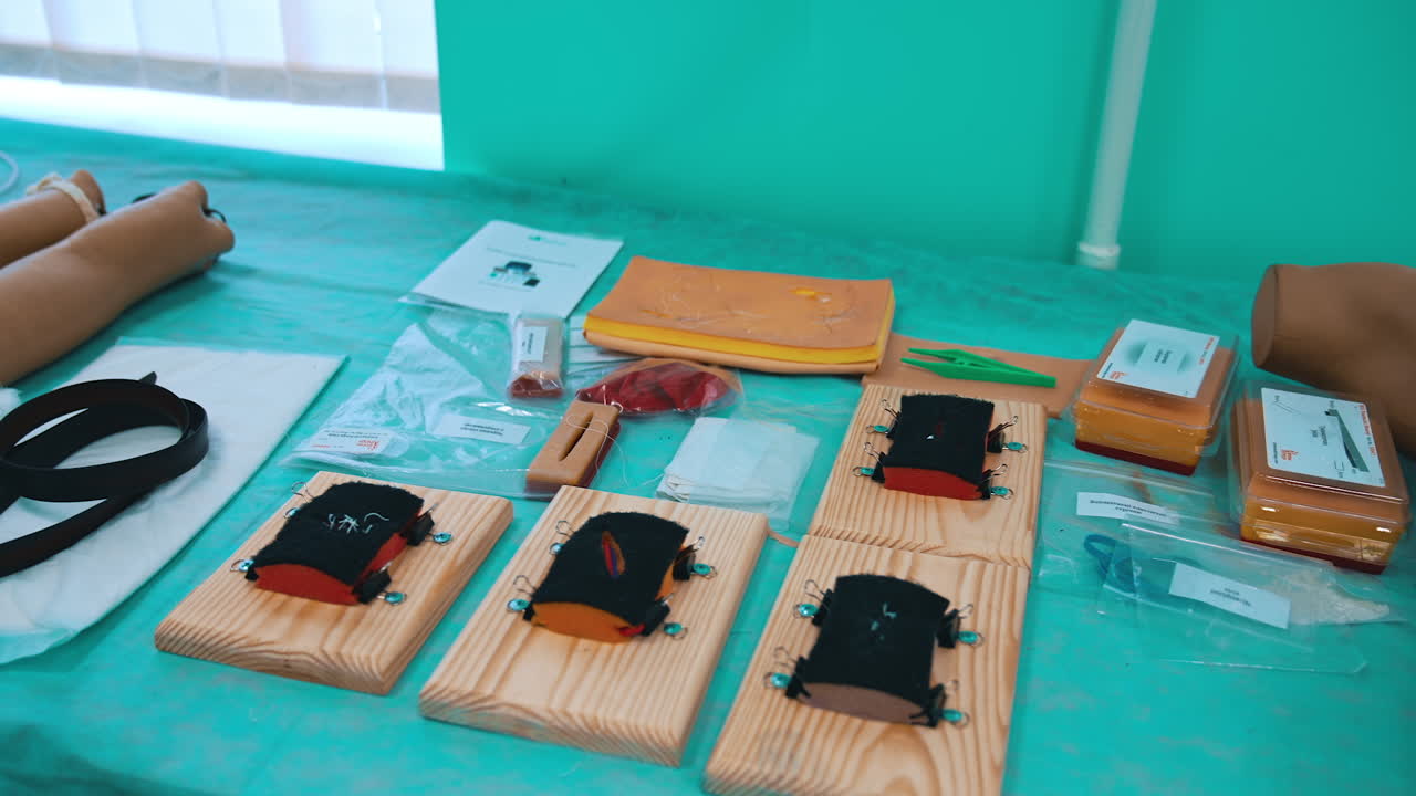 Room with advanced patient model. Training class for medical students in university