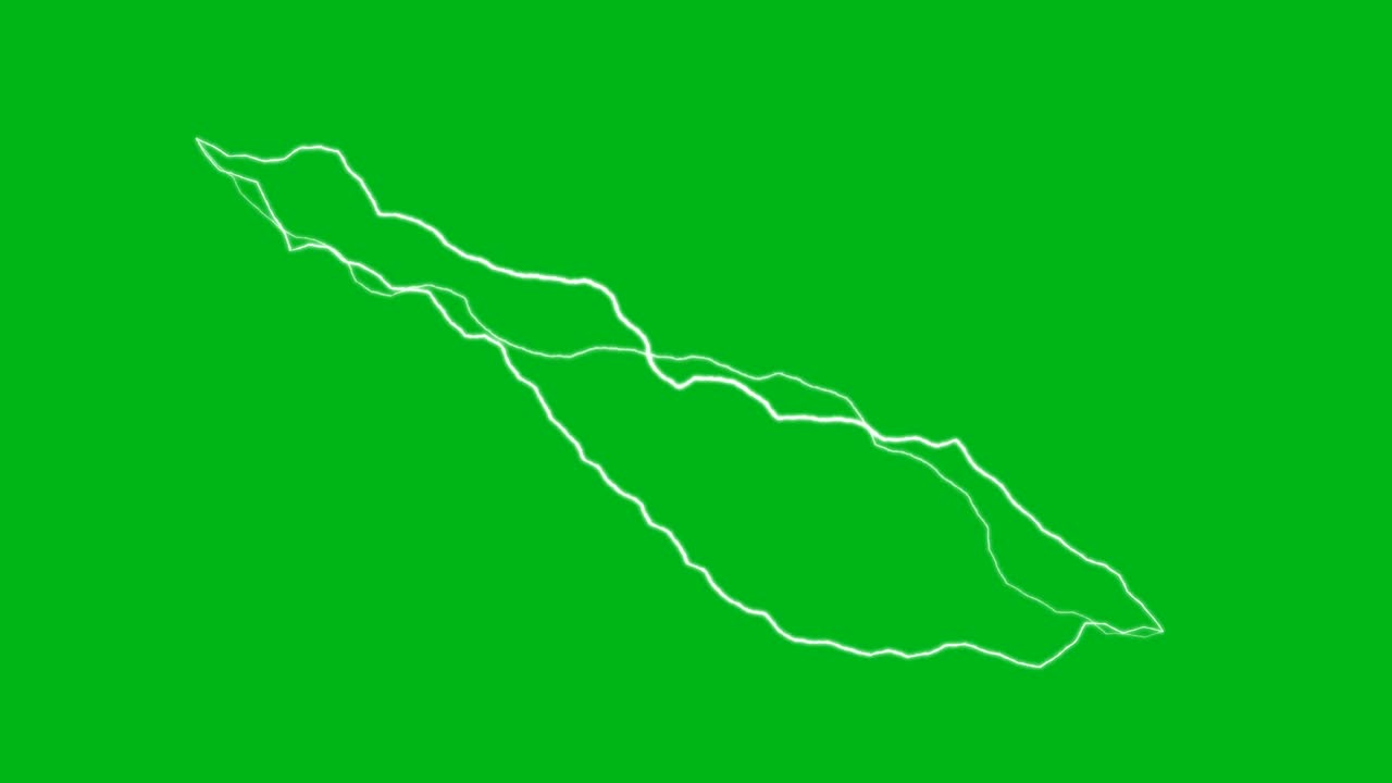 녹색 화면 배경으로 번개 에너지 모션 그래픽